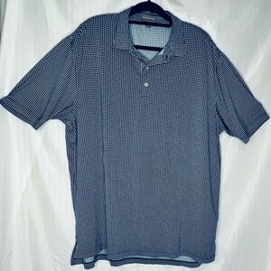 Men’s Peter Milar XXL navy, blue and white checked POLO